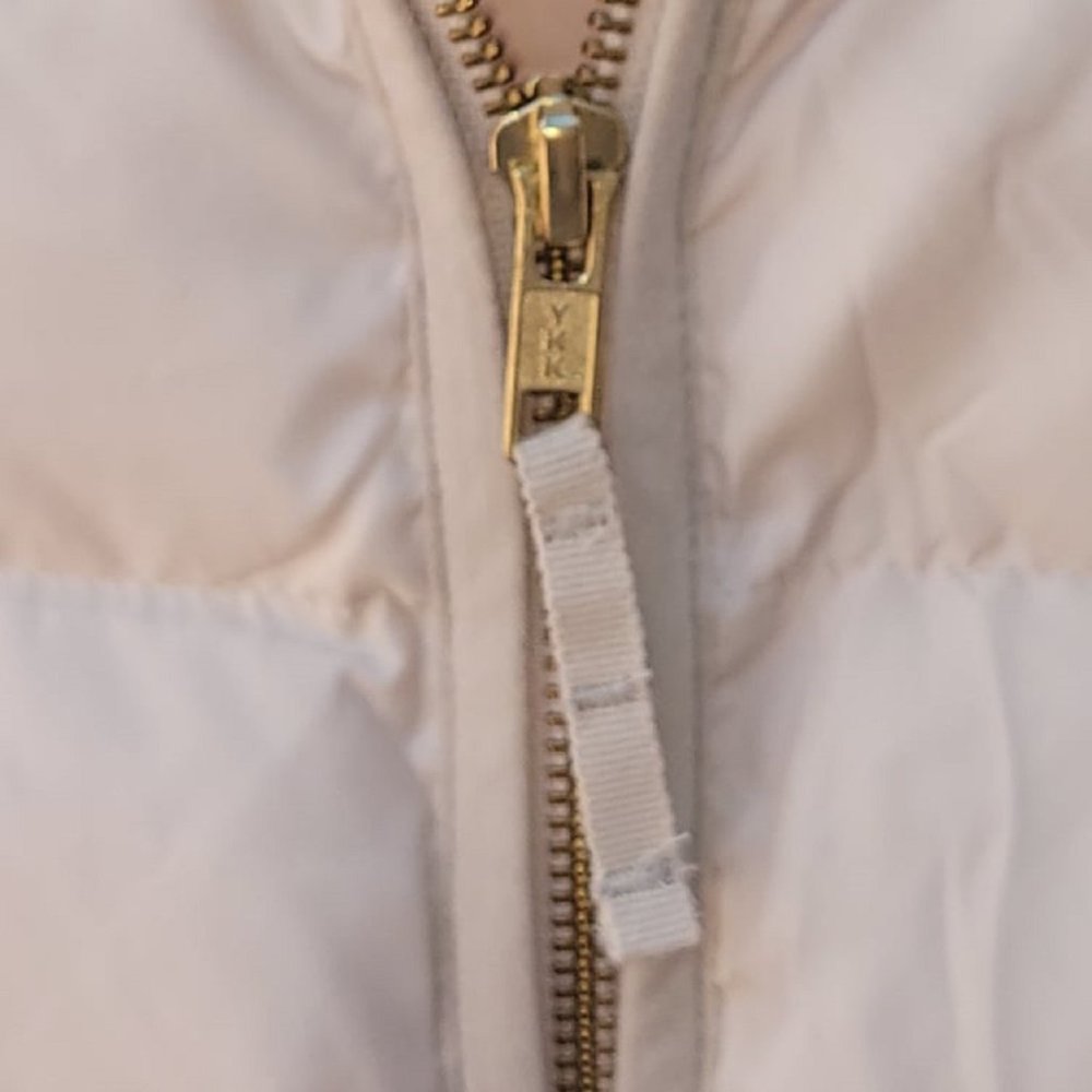 J Crew Vest 60% Down 40% Feather Size M side zips with pockets Full zip  Beige - Picture 10 of 12